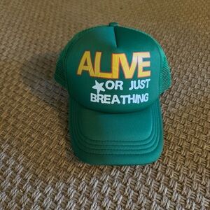 Green Trucker Hat - Alive or Just Breathing